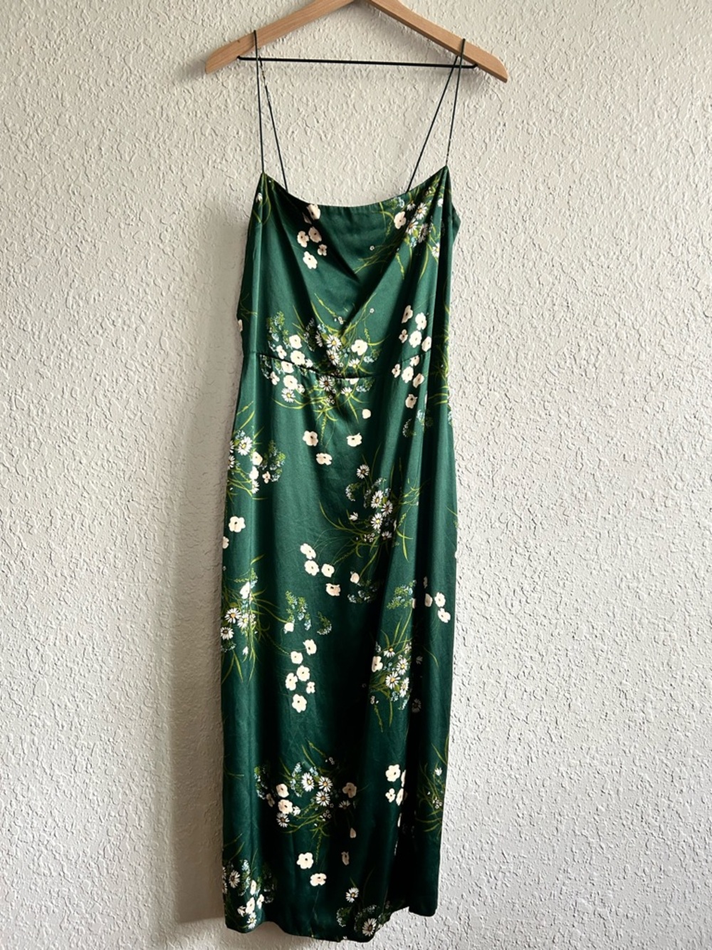 Reformation Frankie Silk Dress Green *altered* - Picture 11 of 15